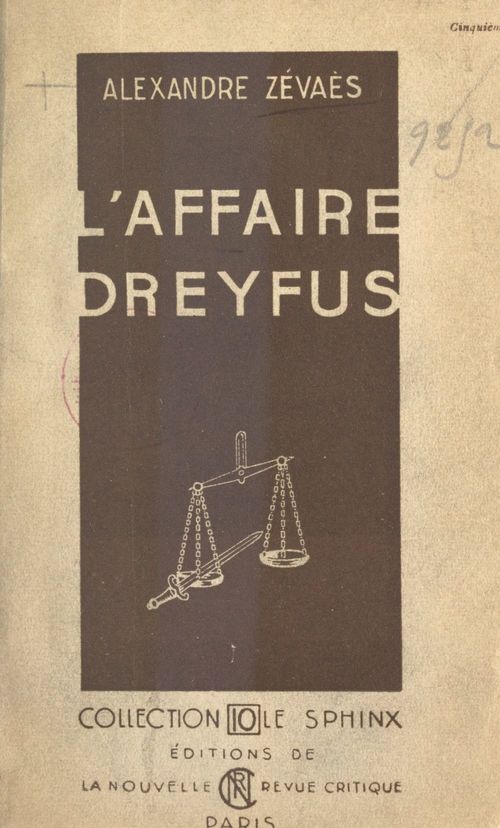 Couverture ebook de L'affaire Dreyfus, de Alexandre Zevaes