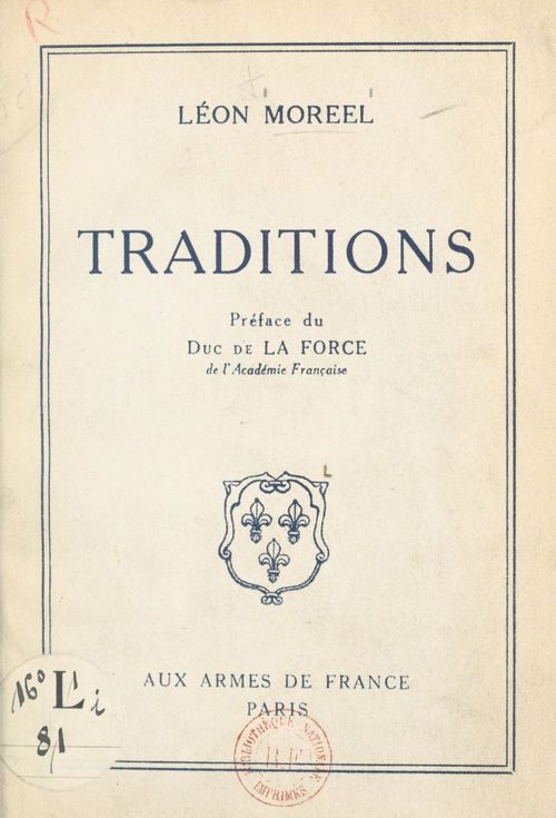 Couverture ebook de Traditions, de Leon Moreel