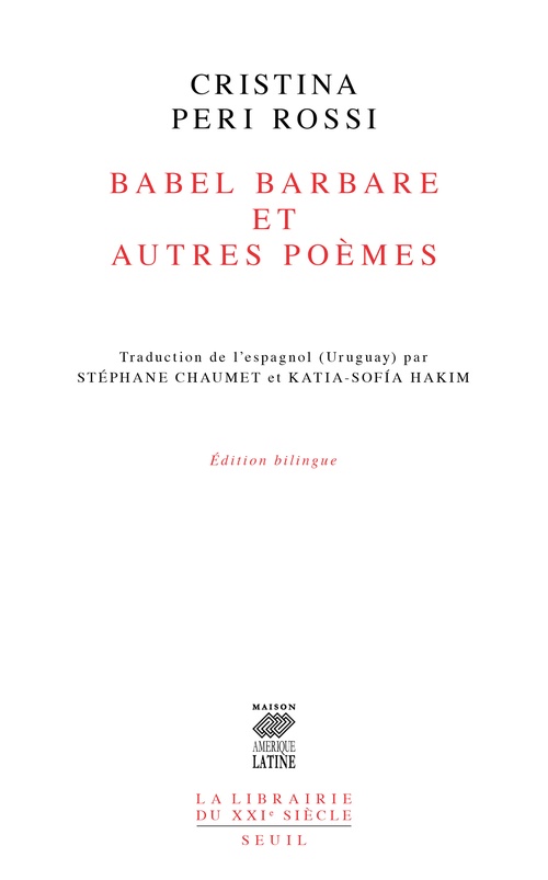 ebook cover of Babel barbare et autres poèmes, by Cristina Peri rossi