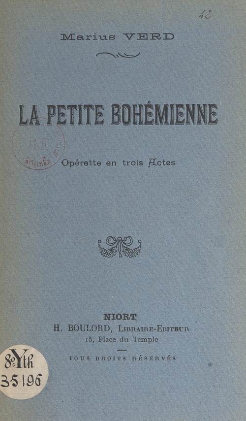 Couverture ebook de La petite bohémienne, de Marius Verd
