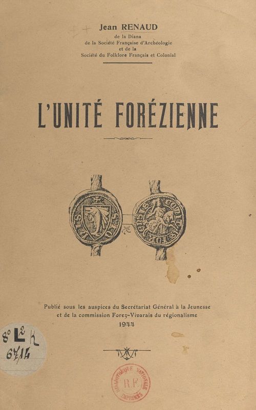 ebook cover of L'unité forézienne, by Jean Renaud