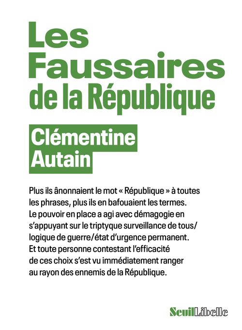ebook cover of Les Faussaires de la République, by Clémentine Autain