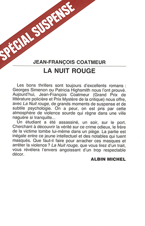 Couverture ebook de La Nuit rouge, de Jean-françois Coatmeur