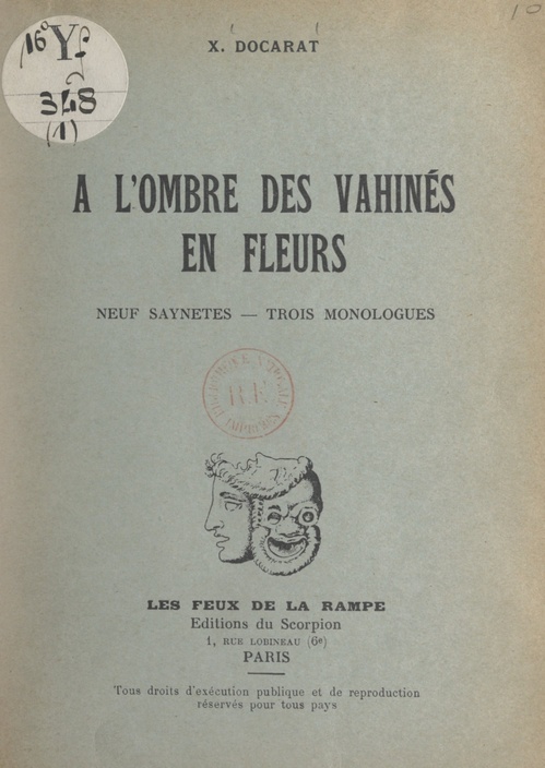 Couverture ebook de À l'ombre des Vahinés en fleurs, de X. Docarat