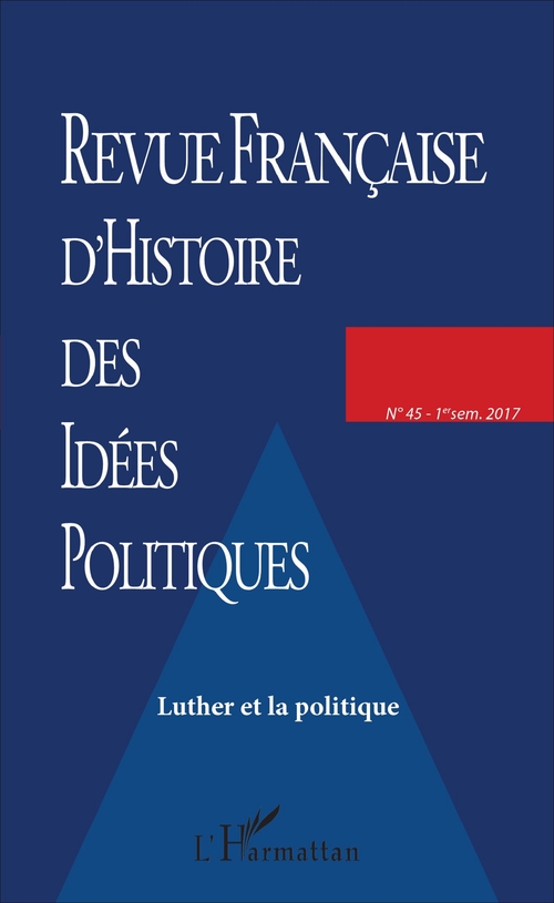 Couverture ebook de REVUE FRANCAISE (45) D'HISTOIRE DES IDEES POLITIQUES, de Collectif