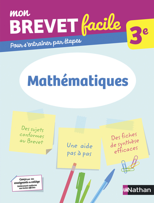 Couverture ebook de Mon Brevet facile - Mathématiques - 3e, de Frédéric Puigredo