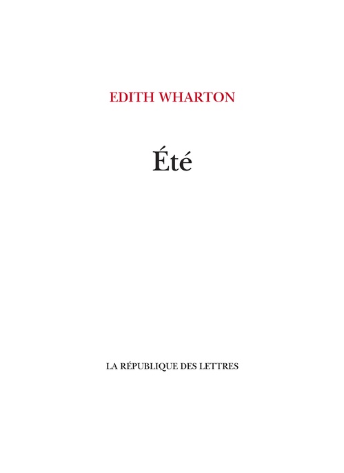 Couverture ebook de Été, de Edith Wharton