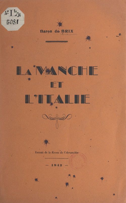 Couverture ebook de La Manche et l'Italie, de Bon De Brix