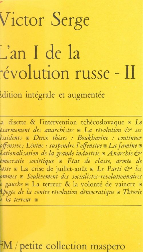 ebook cover of L'an I de la Révolution russe (2), by Victor Serge