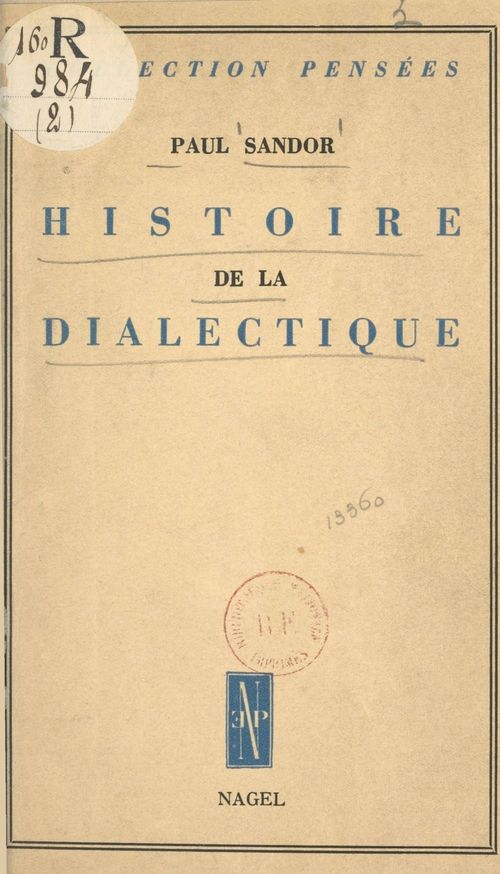 Couverture ebook de Histoire de la dialectique, de Paul Sandor