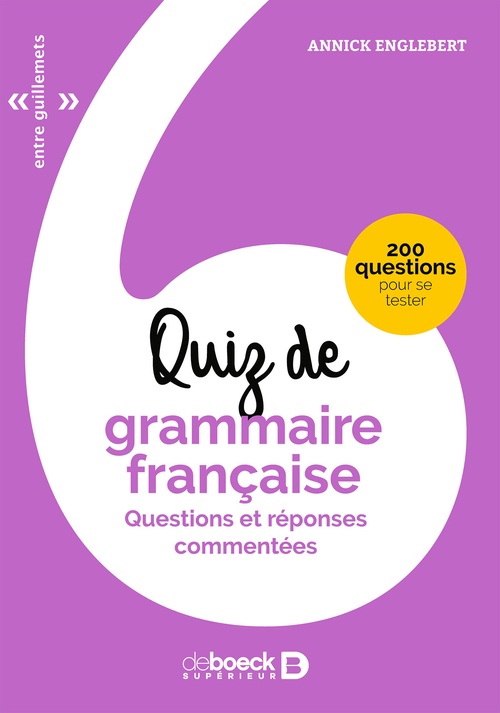Couverture ebook de Quiz de grammaire française, de Annick Englebert