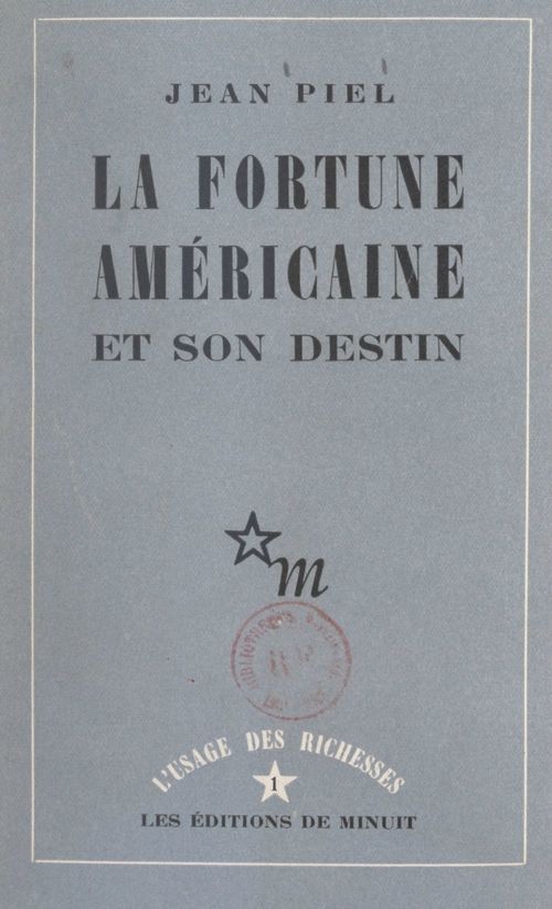 Couverture ebook de La fortune américaine et son destin, de Jean Piel