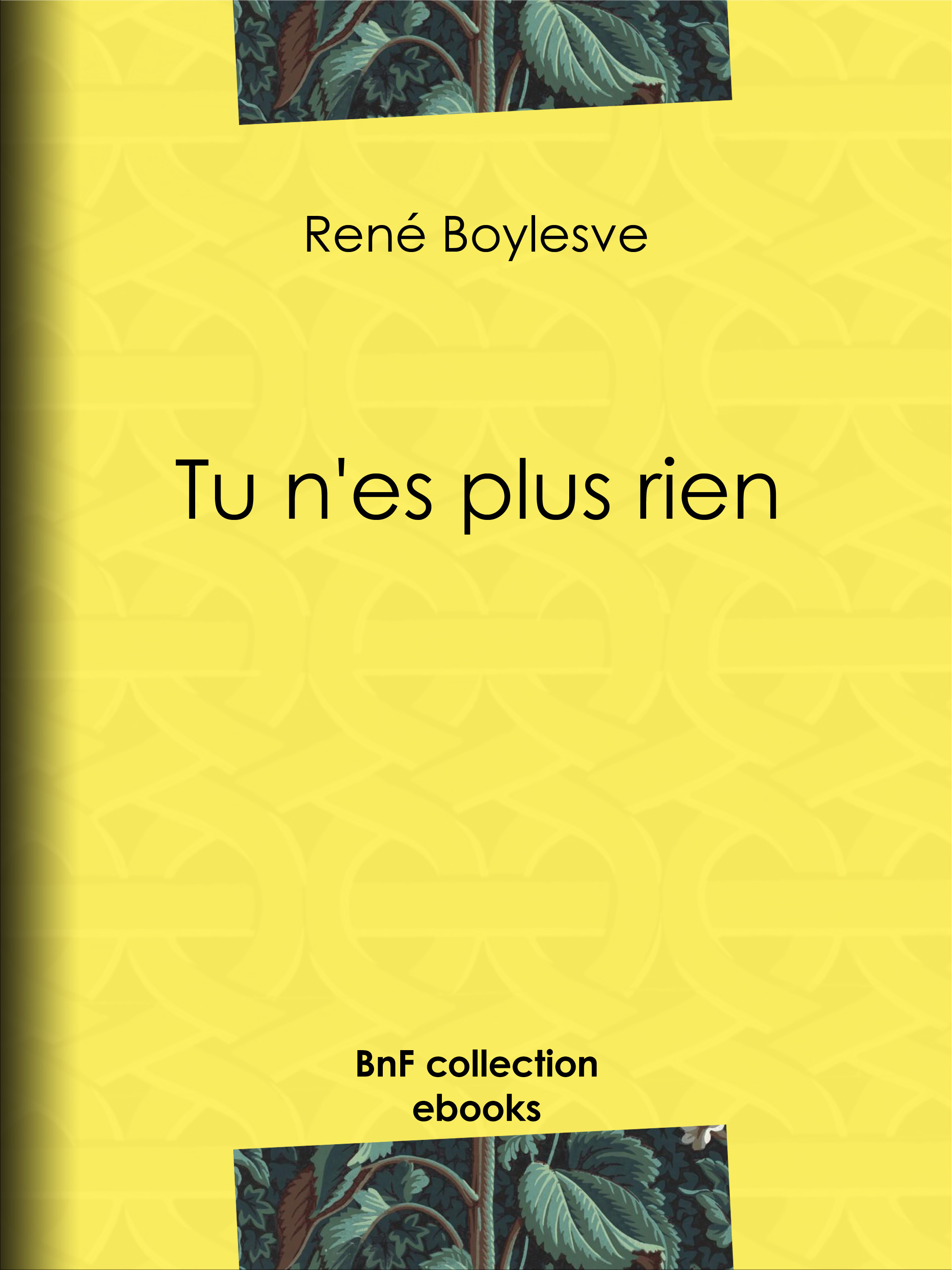 ebook cover of Tu n'es plus rien, by René Boylesve