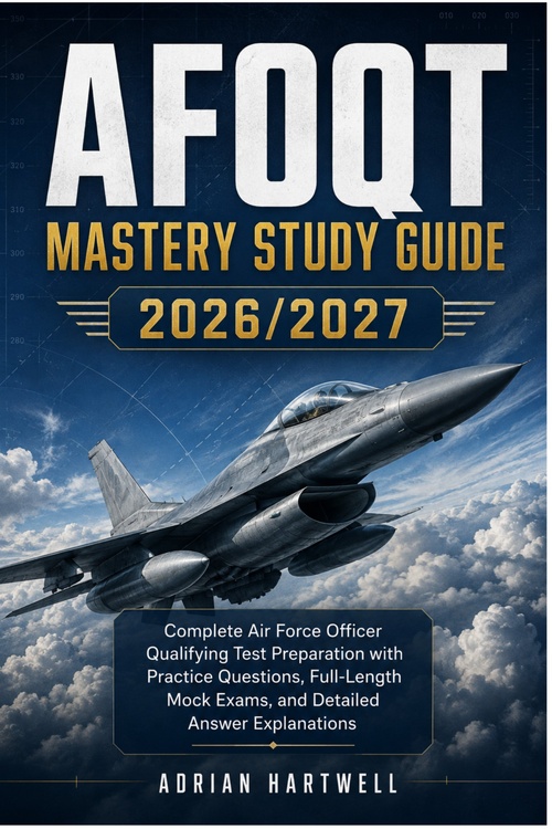 Couverture ebook de AFOQT MASTERY STUDY GUIDE 2026/2027, de Adrian Hartwell