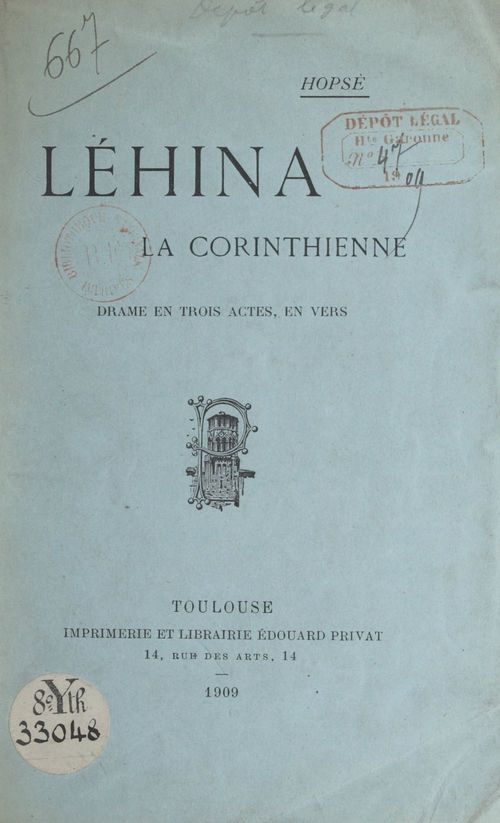 ebook cover of Léhina, la corinthienne, by Hopse