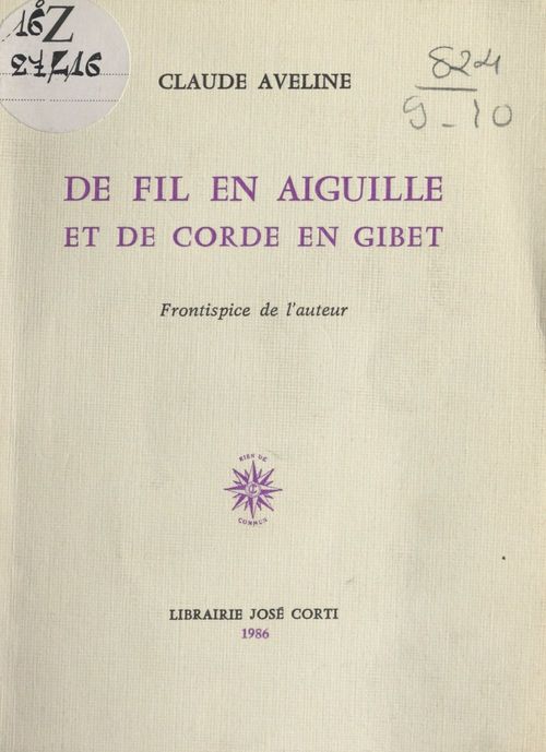 Couverture ebook de De fil en aiguille et de corde en gibet, de Yves Amiot