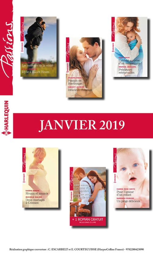 Couverture ebook de 12 romans Passions + 1 gratuit (n°767 à 772 - Janvier 2019), de Collectif