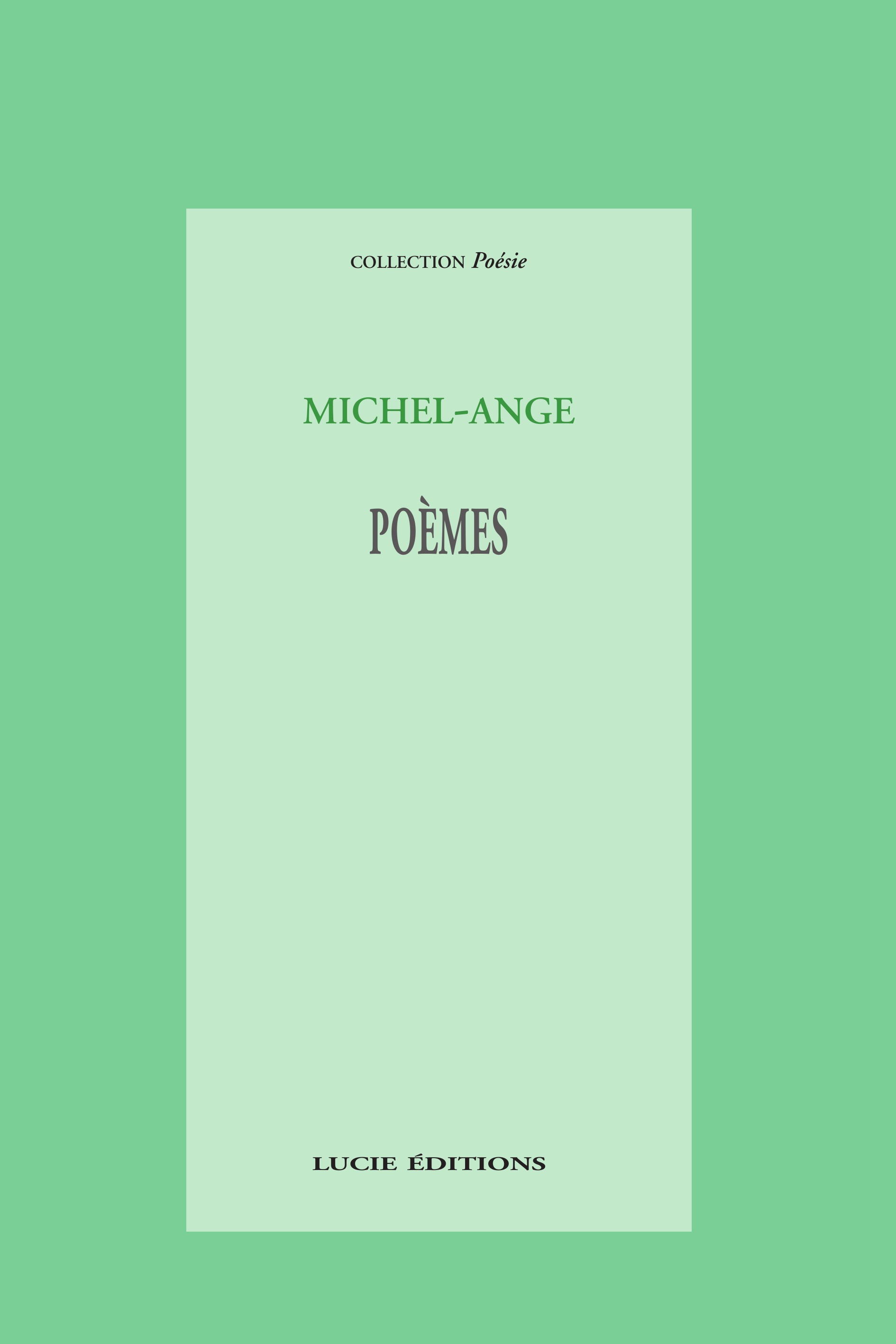 ebook cover of Michel Ange Poèmes, by Michel-ange