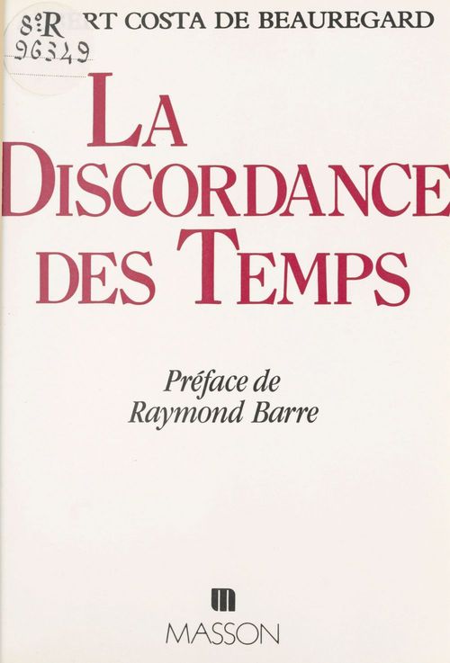 Couverture ebook de La discordance des temps, de Costa De B