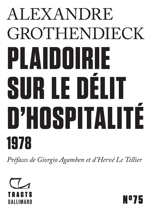 ebook cover of Tracts (N°75) - Plaidoirie sur le délit d'hospitalité, by Alexandre Grothendieck