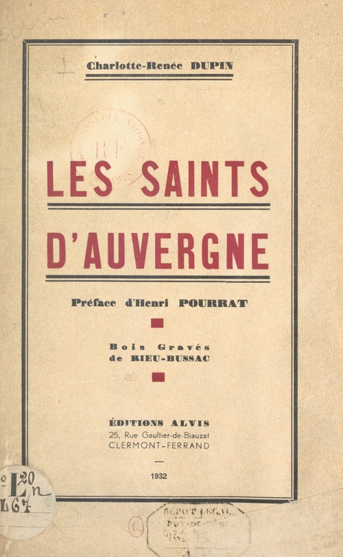 ebook cover of Les Saints d'Auvergne, by Charlotte-Renee Dupin