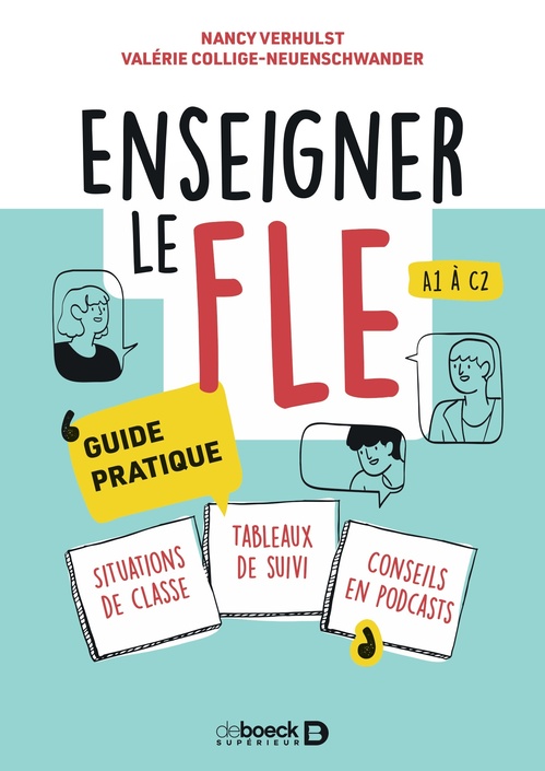 Couverture ebook de Enseigner le FLE A1 à C2, de Nancy Verhulst, Valérie Neuenschwander-Collige
