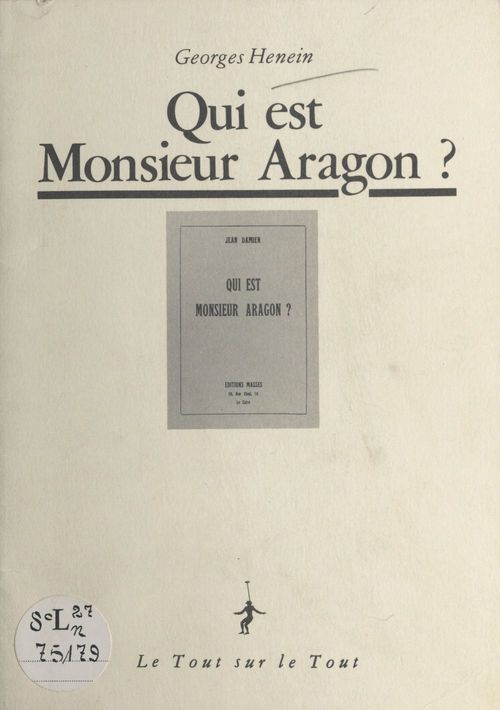 ebook cover of Jean Damien : Qui est Monsieur Aragon ?, by Henein