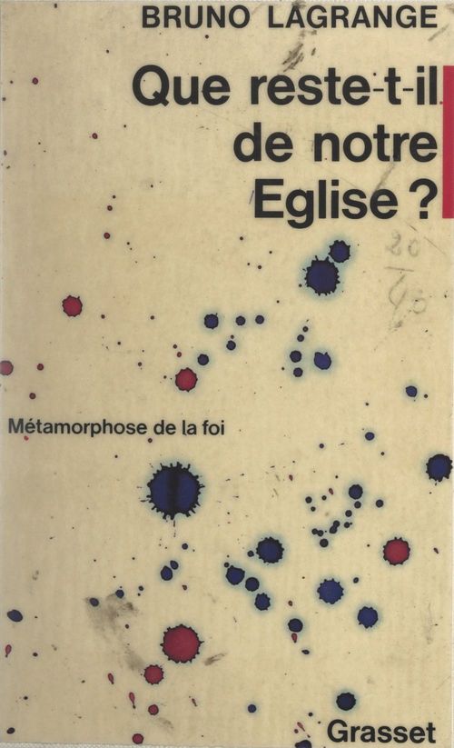 Couverture ebook de Que reste-t-il de notre Église ?, de Bruno Lagrange