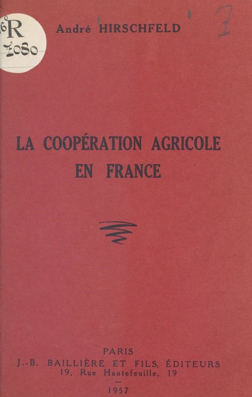 ebook cover of La coopération agricole en France, by Andre Hirschfeld