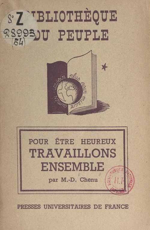 Couverture ebook de Pour être heureux, travaillons ensemble, de Marie-Dominique Chenu