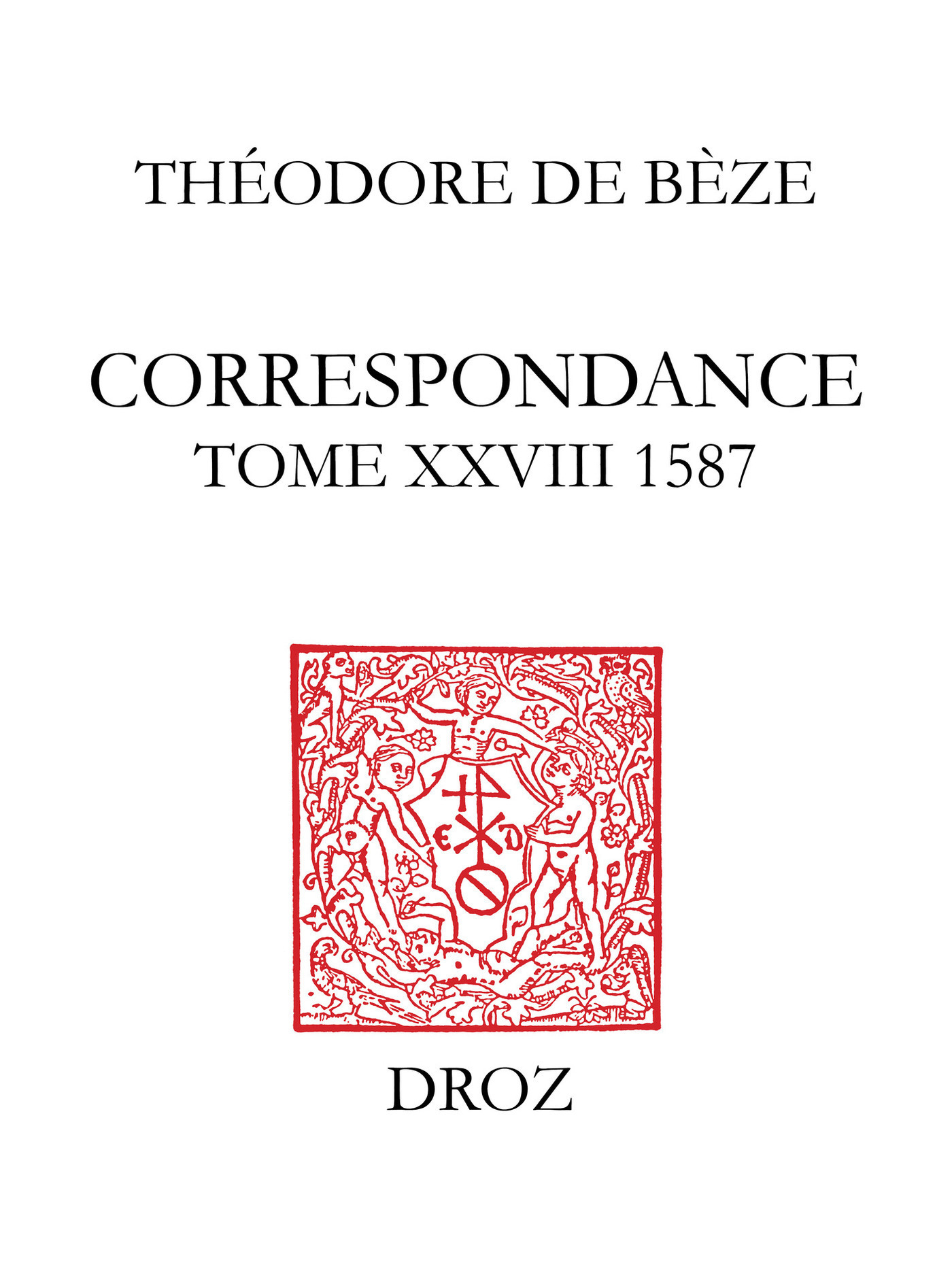 Couverture ebook de Correspondance, de De B Ze Th Odore