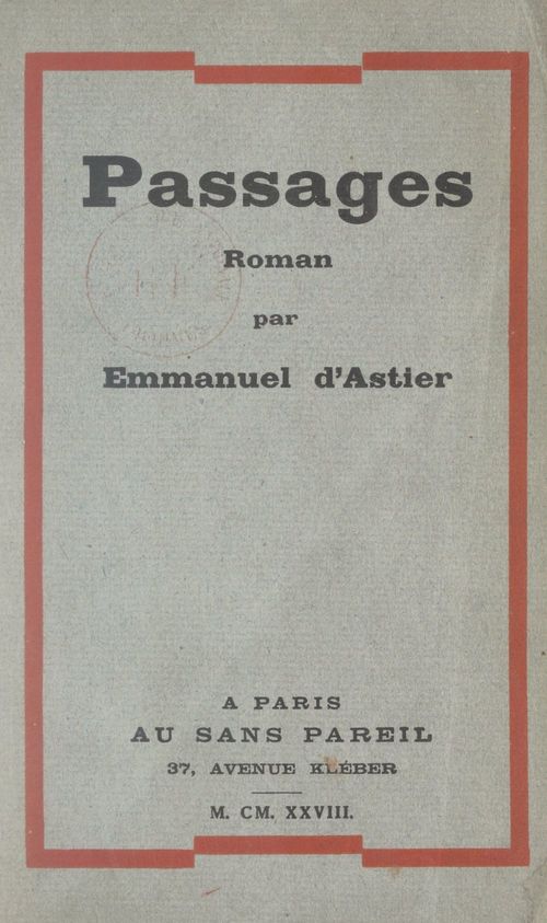Couverture ebook de Passages, de Emmanuel D'Astier