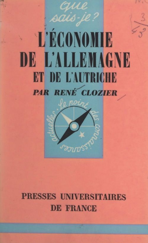 Couverture ebook de L'économie de l'Allemagne et de l'Autriche, de Rene Clozier