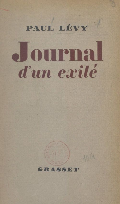 Couverture ebook de Journal d'un exilé, de Paul Levy