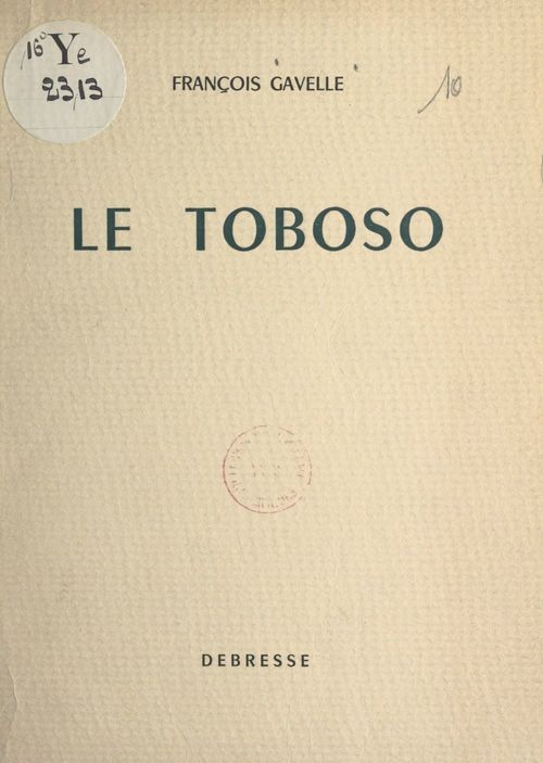 Couverture ebook de Le Toboso, de Francois Gavelle