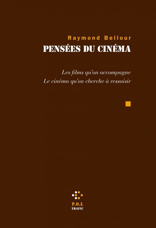 ebook cover of Pensées du cinéma, by Raymond Bellour