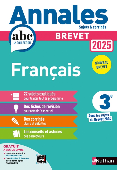 ebook cover of Annales Brevet Français 2025 - Corrigé, by Thomas Bouhours