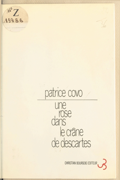 ebook cover of Une rose dans le crâne de Descartes, by Patrice Covo