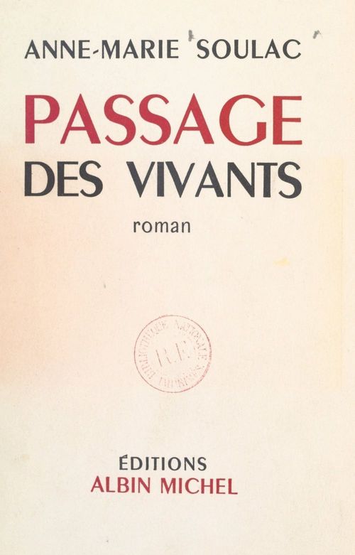 Couverture ebook de Passage des vivants, de Anne-Marie Soulac