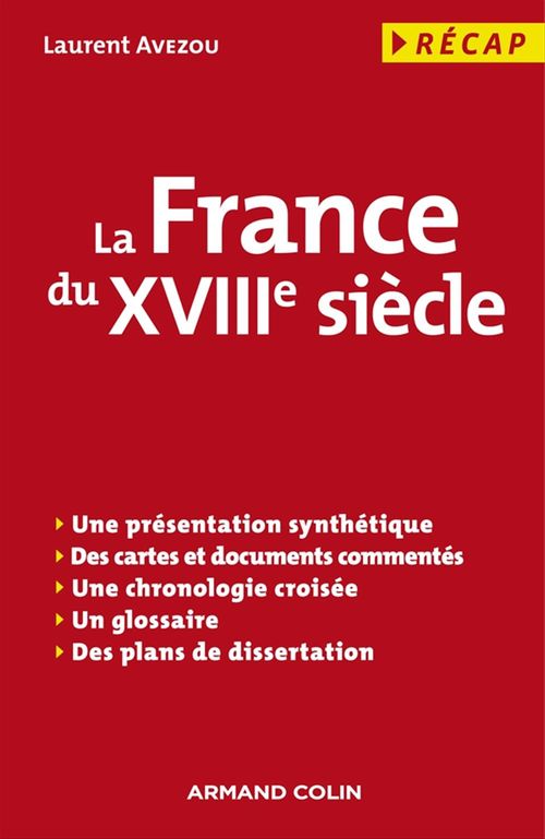 Couverture ebook de La France du XVIIIe siècle, de Laurent Avezou