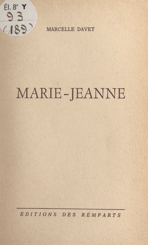 Couverture ebook de Marie-Jeanne, de Marcelle Davet