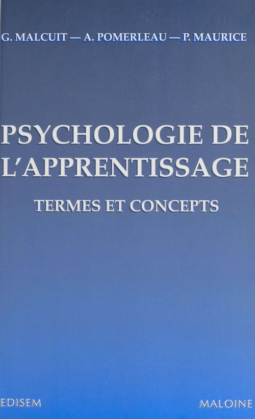 ebook cover of Psychologie de l'apprentissage : termes et concepts, by Malcuit