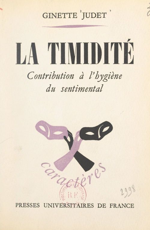 Couverture ebook de La timidité, de Ginette Judet