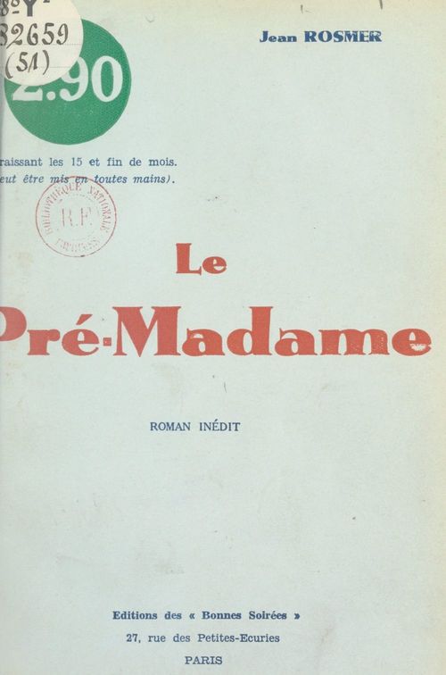 Couverture ebook de Le Pré-Madame, de Jean Rosmer