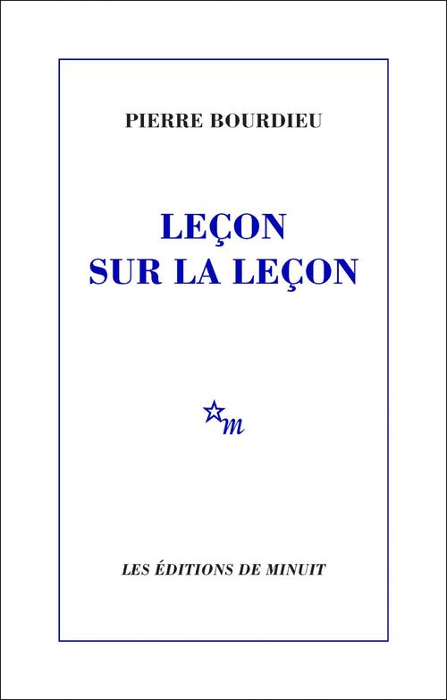 ebook cover of Leçon sur la leçon, by Pierre Bourdieu