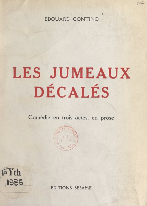 Couverture ebook de Les jumeaux décalés, de Edouard Contino