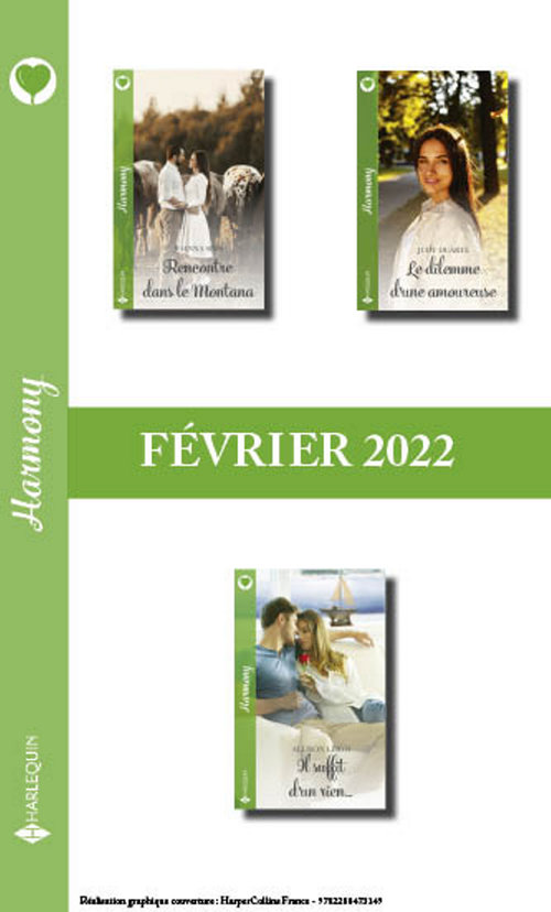Couverture ebook de Pack mensuel Harmony - 3 romans (février 2022), de Allison Leigh, Joanna Sims, Judy Duarte