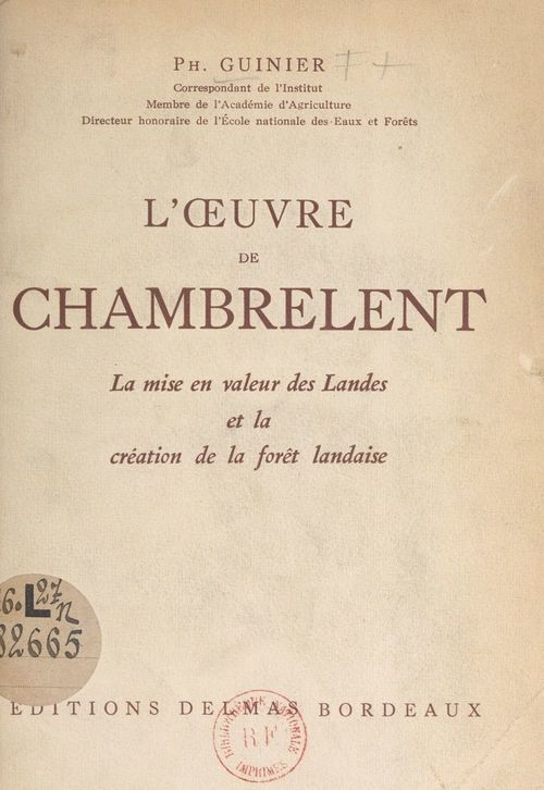 Couverture ebook de L'oeuvre de Chambrelent, de Philibert Guinier