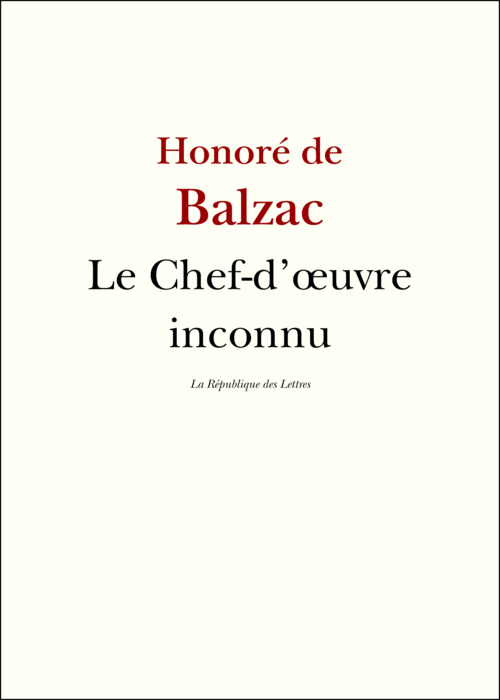 Couverture ebook de Le Chef-d'oeuvre inconnu, de Honore De Balzac