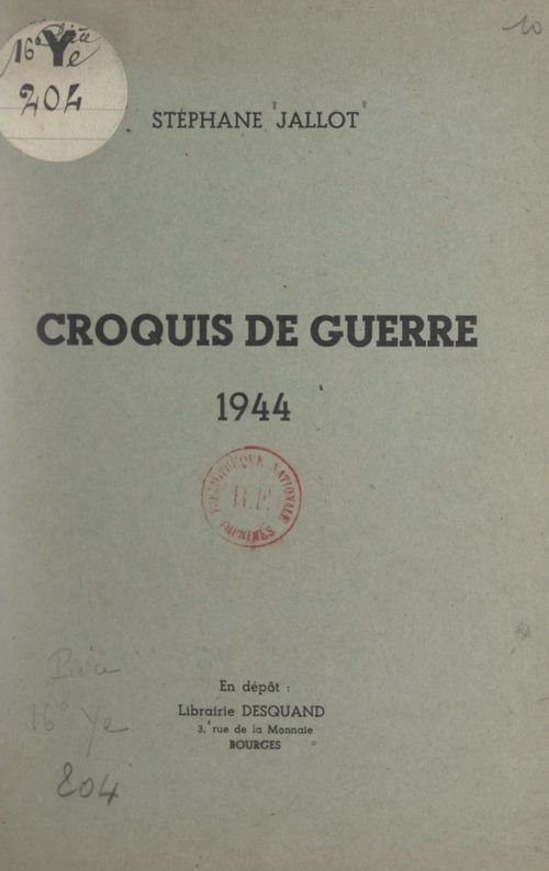 ebook cover of Croquis de guerre, 1944, by Stephane Jallot